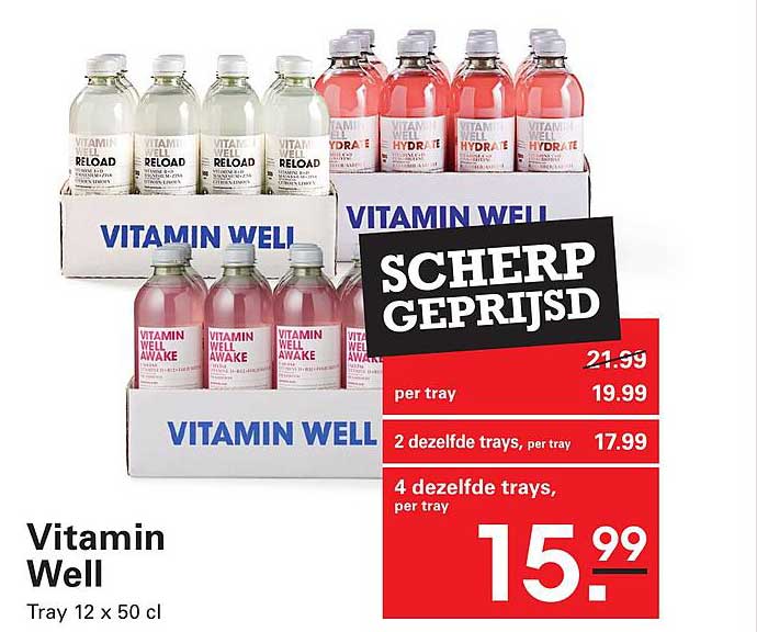 Vitamin Well Tray 12 x 50 cl SCHERP GEPRIJSD