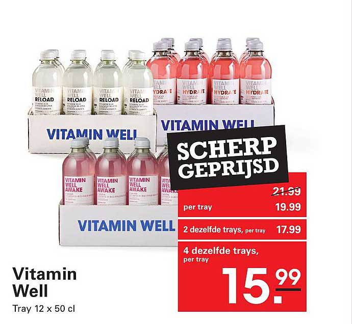 Vitamin Well Tray 12 x 50 cl SCHERP GEPRIJSD