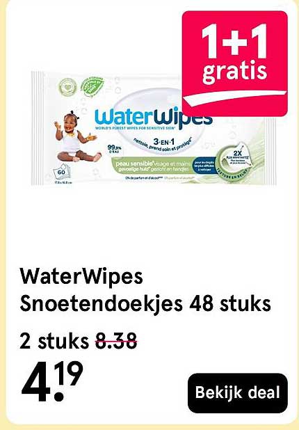 WaterWipes Snoetendoekjes 48 stuks 1+1 gratis