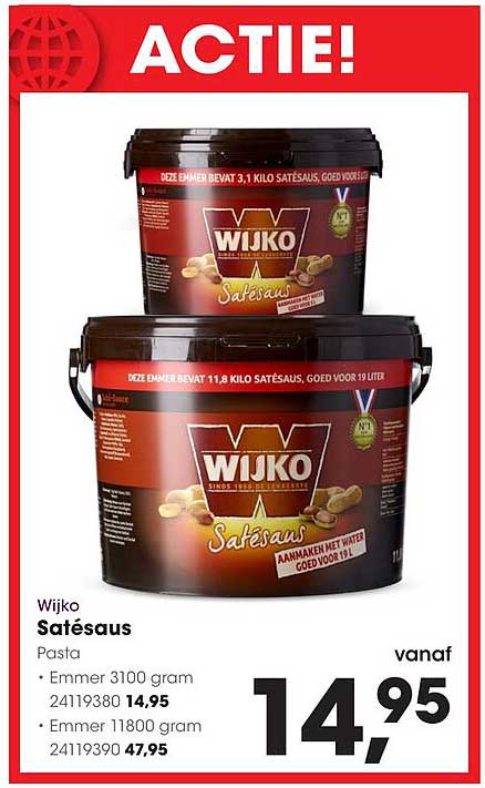 Wijko Satésaus Pasta Emmer 3100 gram Emmer 11800 gram