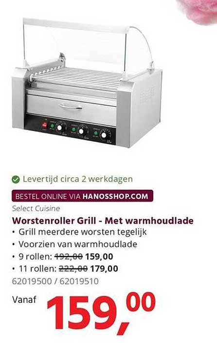 Worstenroller Grill - Met warmhoudlade