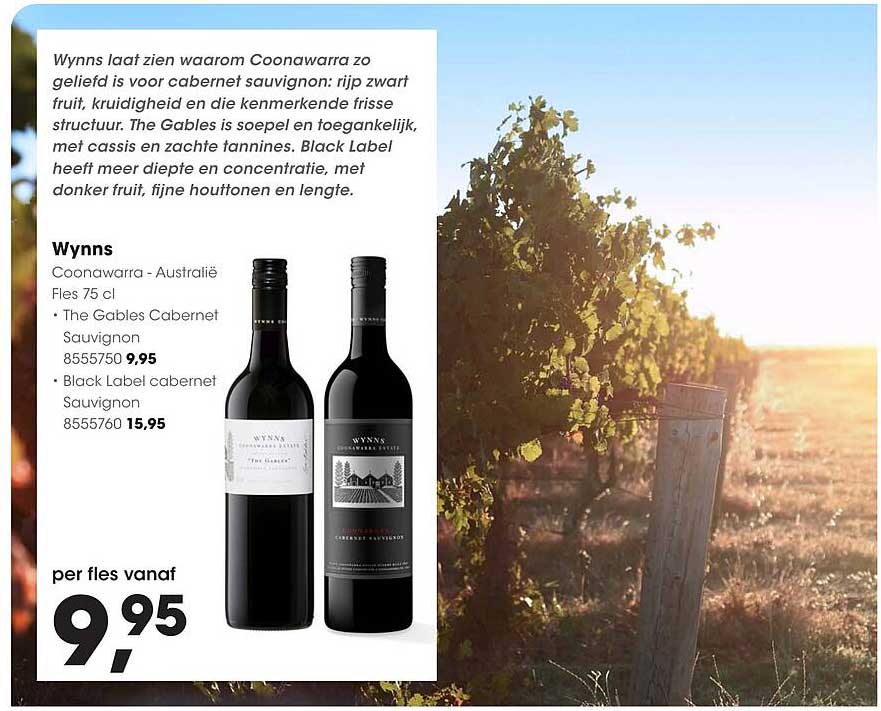 Wynns Coonawarra - Australië Fles 75 cl The Gables Cabernet Sauvignon Black Label Cabernet Sauvignon