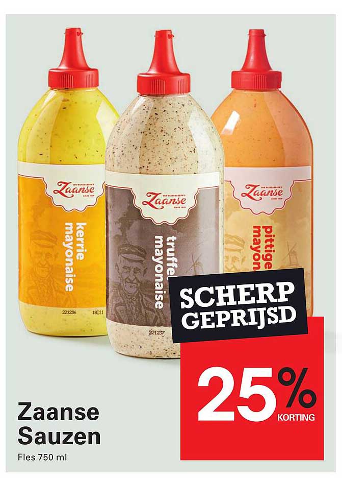 Zaanse Sauzen Fles 750 ml SCHERP GEPRIJSD 25% KORTING