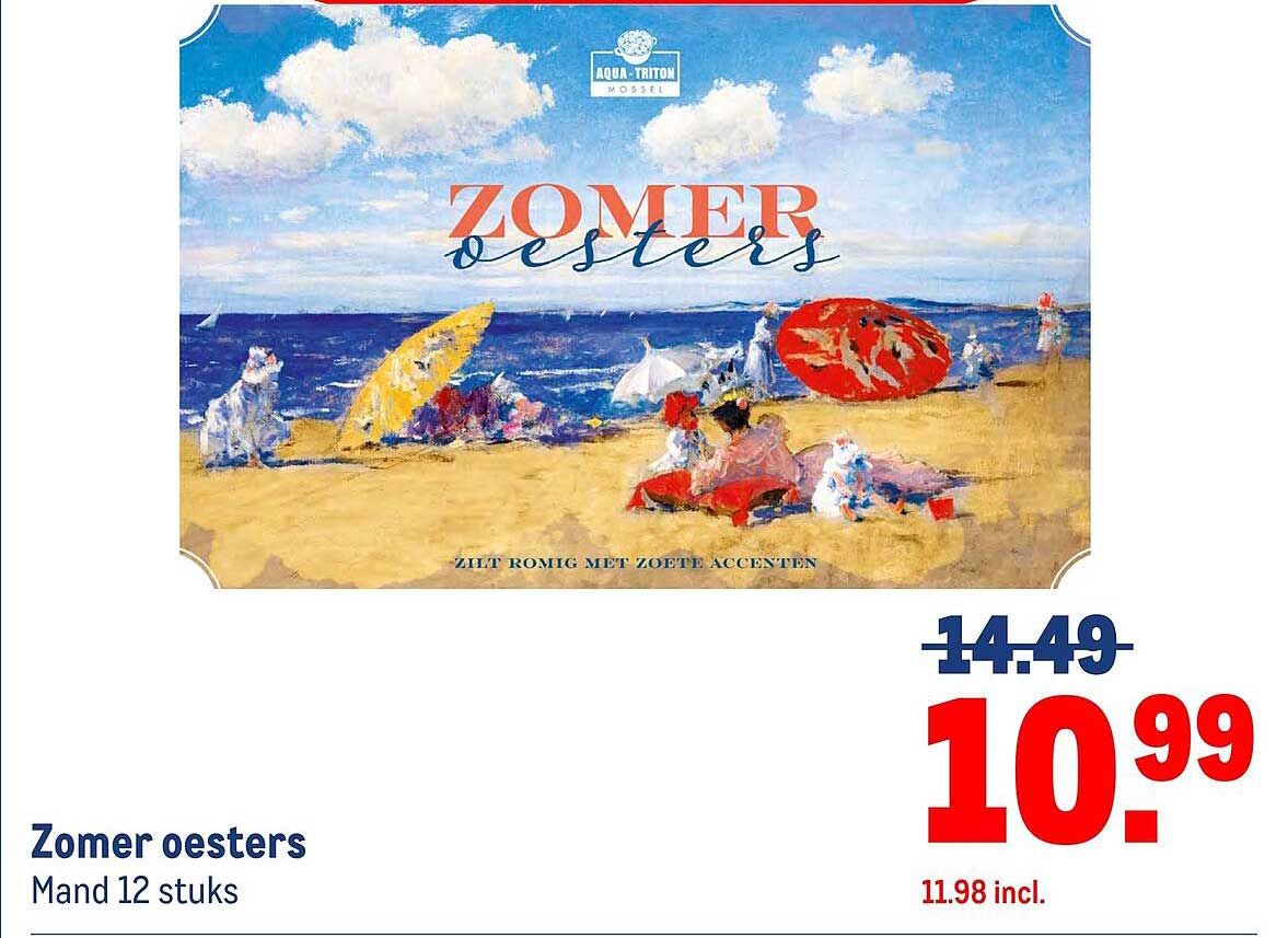 Zomer oesters Mand 12 stuks