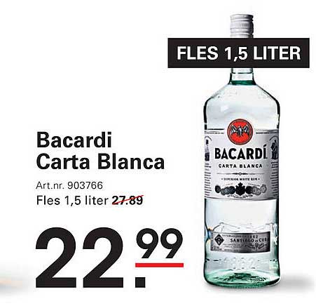 Bacardi Carta Blanca 1,5 liter