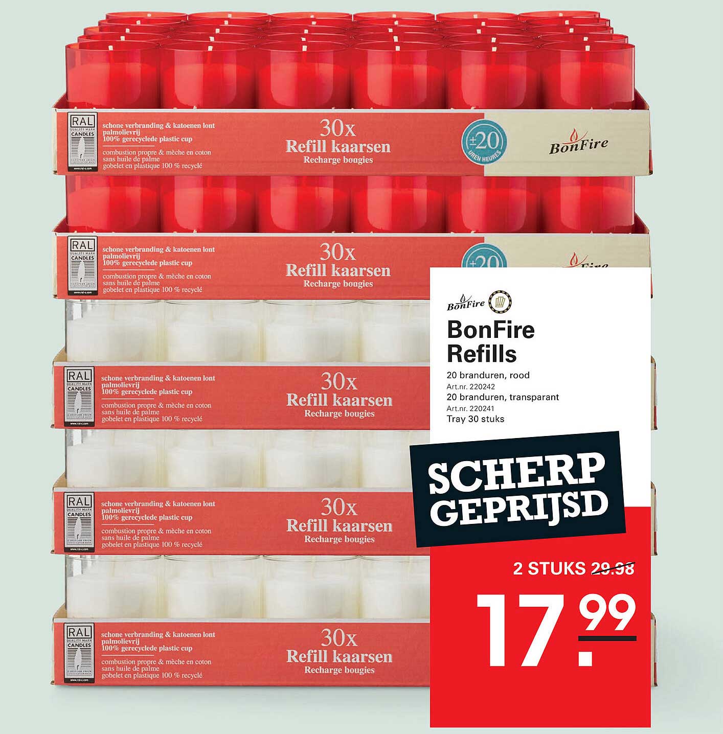 BonFire Refill kaarsen 30-pack