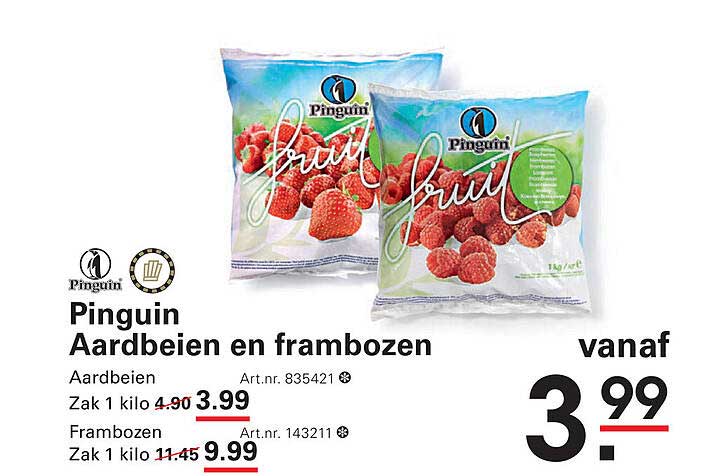 Pinguïn Aardbeien en frambozen