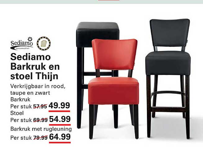 Sediamo Barkruk en stoel Thijn