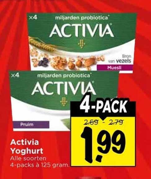 Activia Yoghurt Alle soorten 4-packs à 125 gram 4-PACK