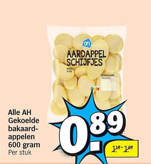 Alle AH Gekoelde bakaardappelen 600 gram Per stuk