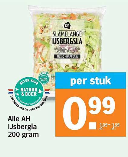 Alle AH IJsbergla 200 gram