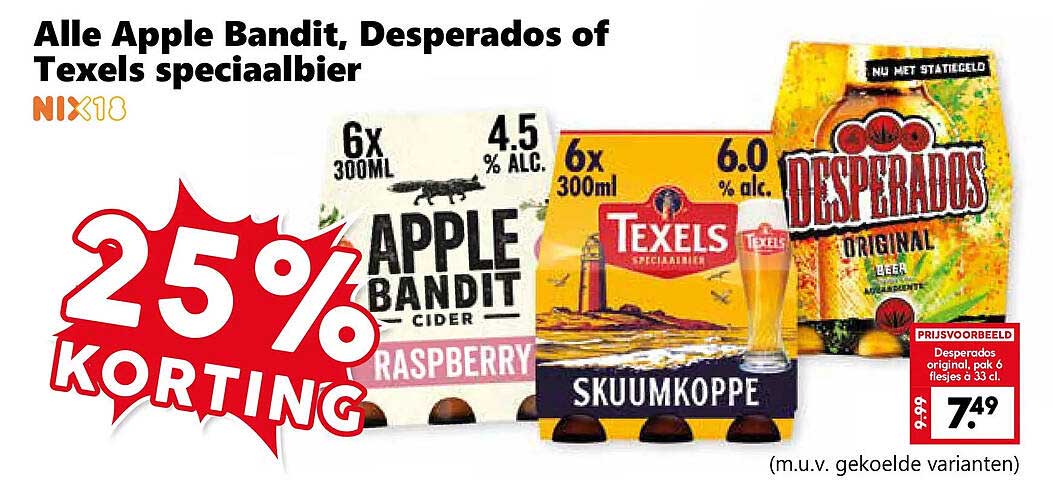 Alle Apple Bandit, Desperados of Texels speciaalbier 25% korting