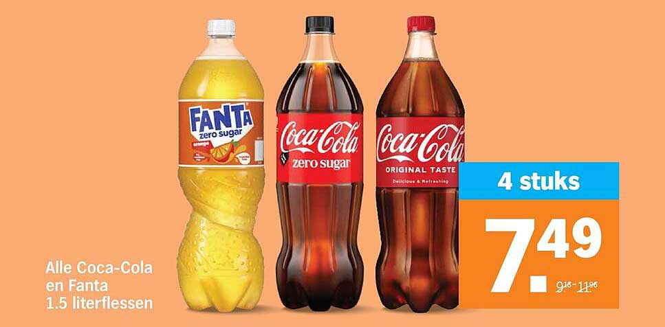 Alle Coca-Cola en Fanta 1.5 literflessen