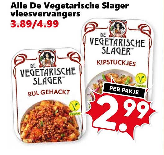 Alle De Vegetarische Slager vleesvervangers
