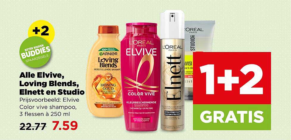 Alle Elvive, Loving Blends, Elnett en Studio 1+2 GRATIS