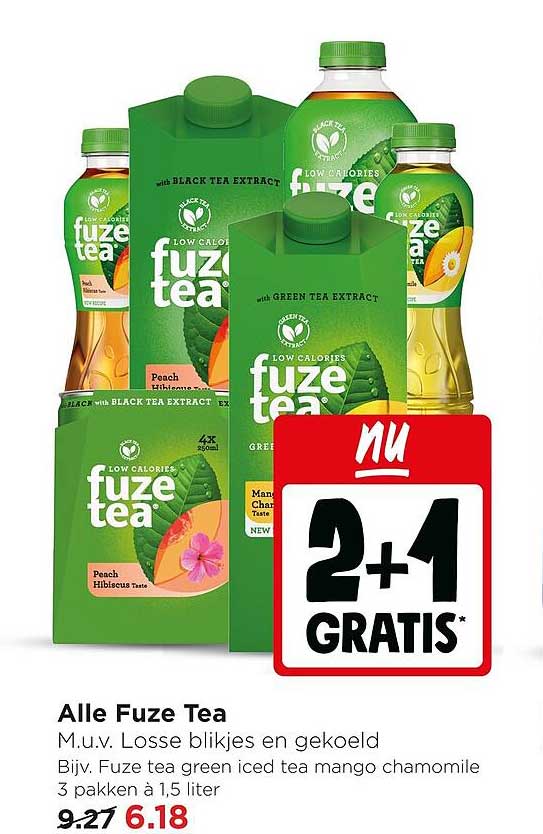 Alle Fuze Tea 2+1 gratis