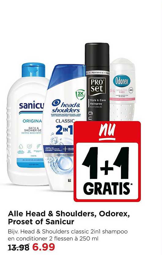 Alle Head & Shoulders, Odorex, Proset of Sanicur 1+1 gratis