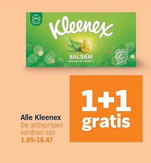Alle Kleenex 1+1 gratis