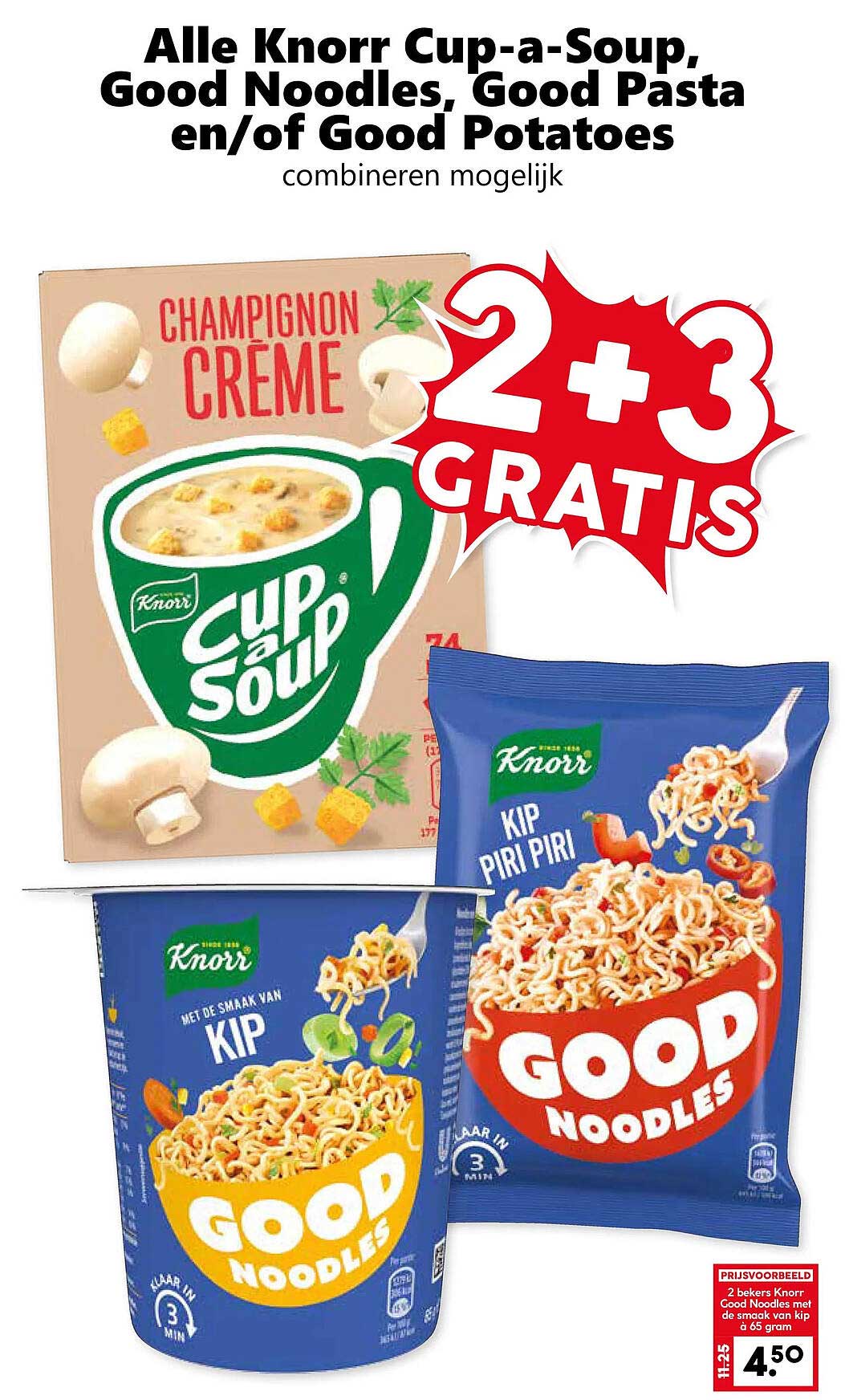 Alle Knorr Cup-a-Soup, Good Noodles, Good Pasta en/of Good Potatoes combineren mogelijk 2+3 GRATIS