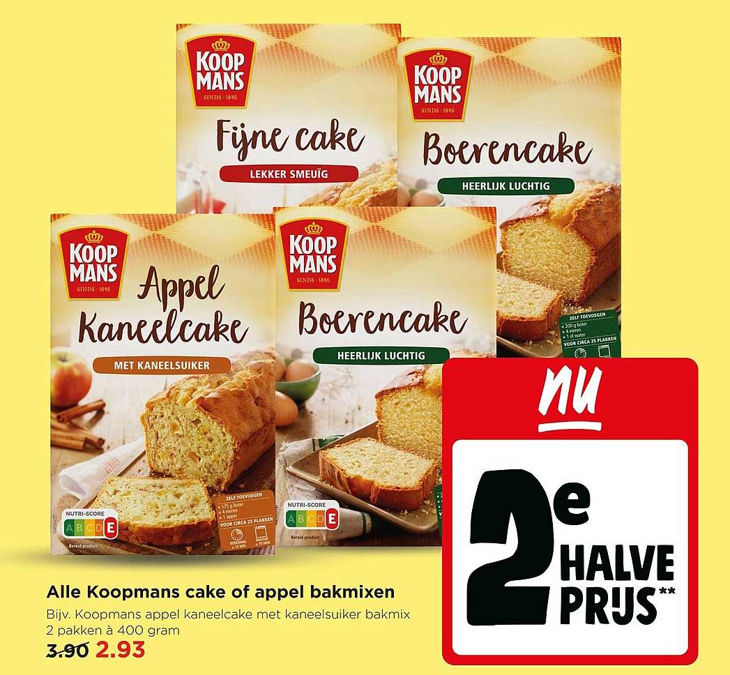 Alle Koopmans cake of appel bakmixen 2e halve prijs