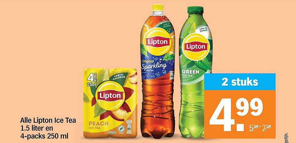 Alle Lipton Ice Tea 1.5 liter en 4-packs 250 ml
