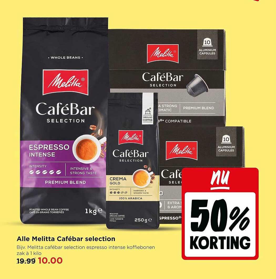 Alle Melitta Cafèbar selection 50% korting