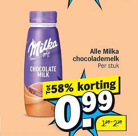 Alle Milka chocolademelk Per stuk tot 58% korting