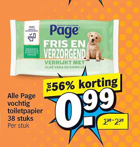 Alle Page vochtig toiletpapier 38 stuks Per stuk Tot 56% korting