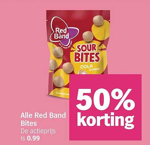 Alle Red Band Bites 50% korting