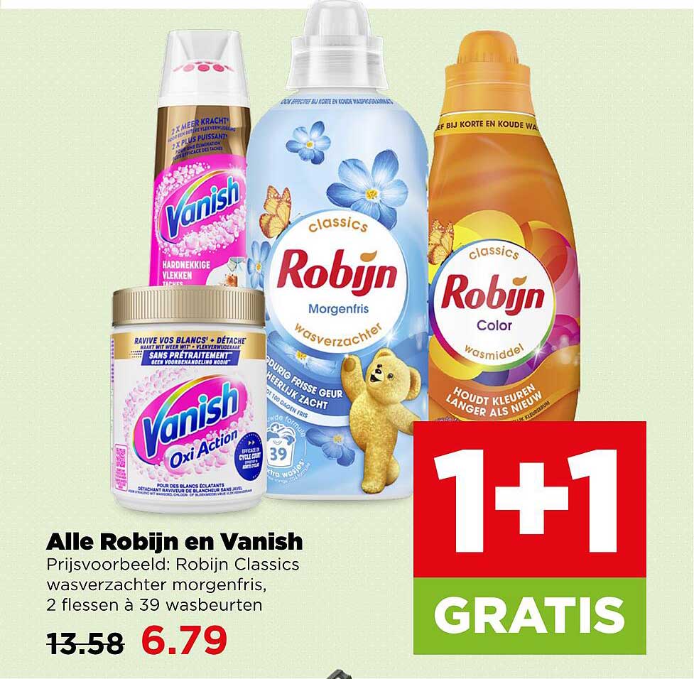 Alle Robijn en Vanish 1+1 GRATIS