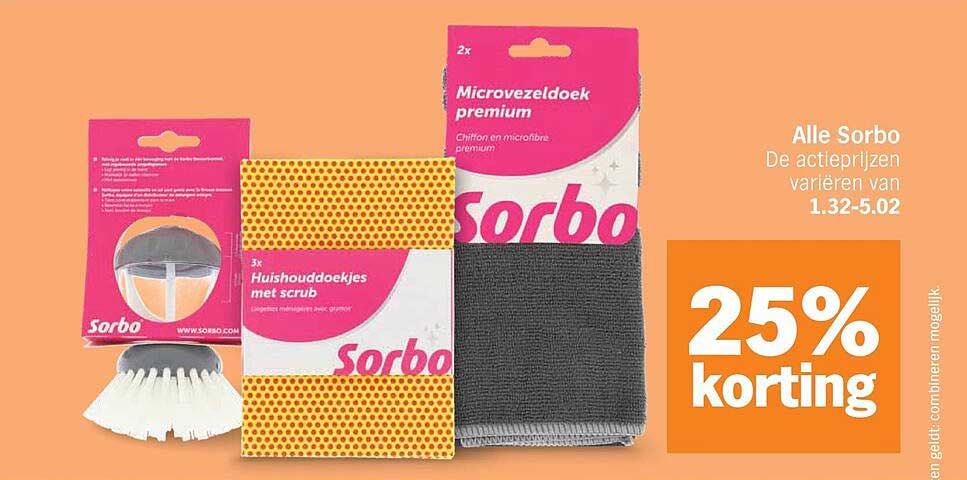 Alle Sorbo 25% korting