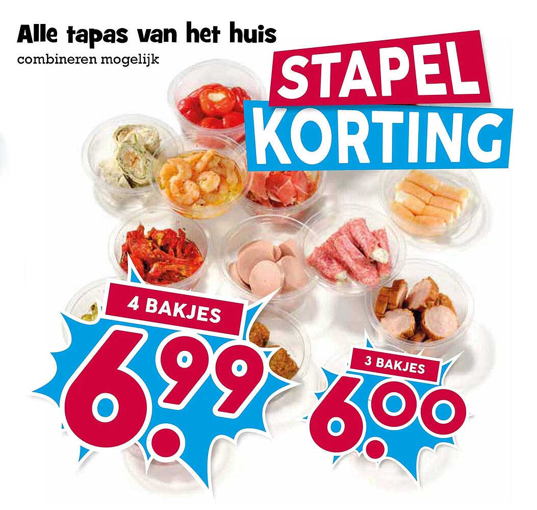 Alle tapas van het huis combineren mogelijk STAPEL KORTING