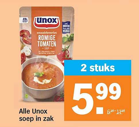 Alle Unox soep in zak