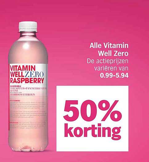 Alle Vitamin Well Zero De actieprijzen variëren van 0.99-5.94 50% korting