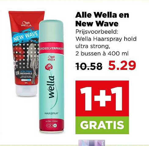 Alle Wella en New Wave 1+1 GRATIS