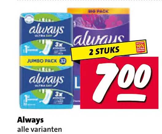 Always alle varianten 2 STUKS