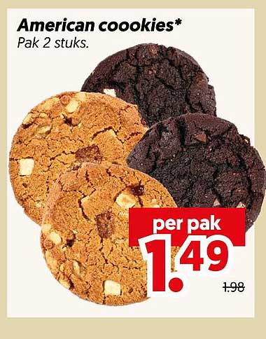 American cookies* Pak 2 stuks.
