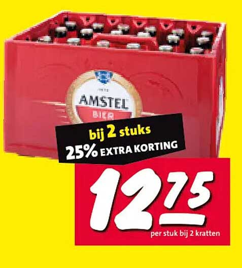 Amstel bier bij 2 stuks 25% extra korting