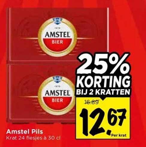 Amstel Pils 25% KORTING BIJ 2 KRATTEN