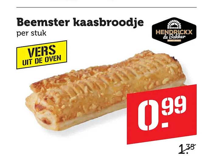 Beemster kaasbroodje per stuk VERS UIT DE OVEN