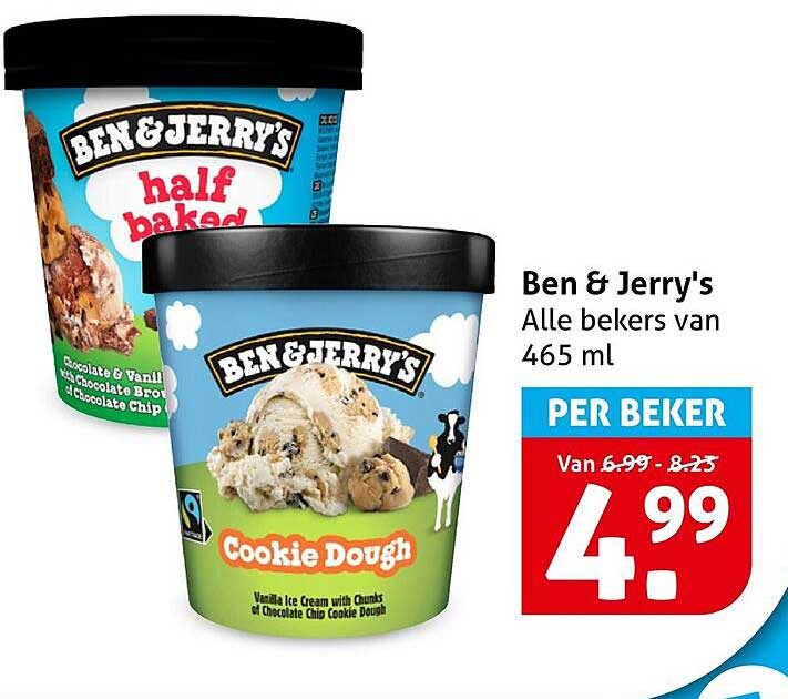 Ben & Jerry's Alle bekers van 465 ml PER BEKER