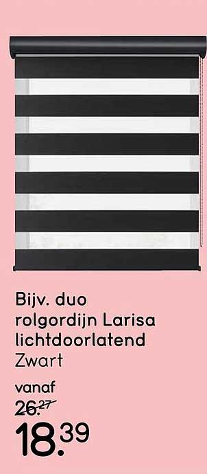 Bijv. duo rolgordijn Larisa lichtdoorlatend Zwart