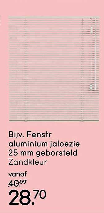 Bijv. Fenstr aluminium jaloezie 25 mm geborsteld Zandkleur