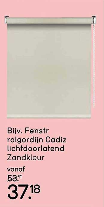 Bijv. Fenstr rolgordijn Cadiz lichtdoorlatend Zandkleur