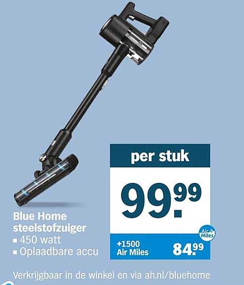 Blue Home steelstofzuiger 450 watt Oplaadbare accu
