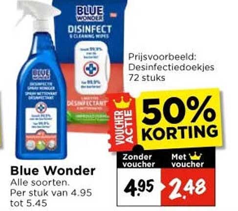 Blue Wonder Alle soorten. 50% KORTING