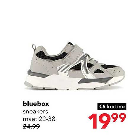 bluebox sneakers maat 22-38 €5 korting