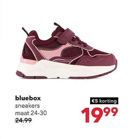 bluebox sneakers maat 24-30 €5 korting
