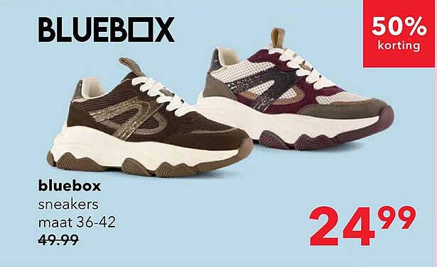 bluebox sneakers maat 36-42 50% korting