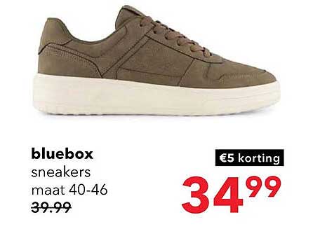 bluebox sneakers maat 40-46 €5 korting